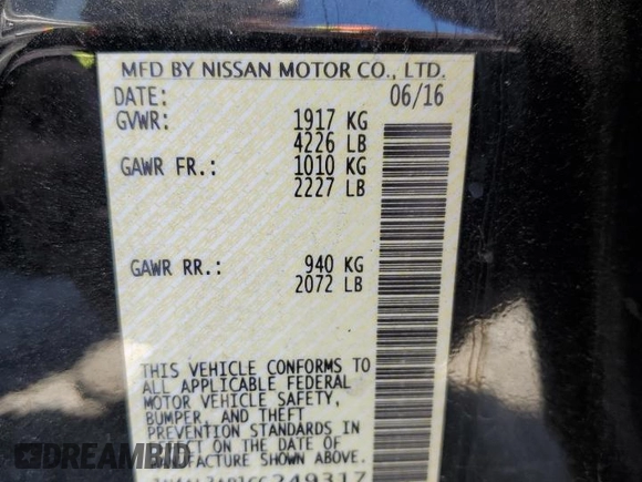 2016 Nissan Altima 2.5 S with VIN 1N4AL3AP1GC249317, listed as a Copart auction lot 50216735 with Not Provided miles and Salvage Title. Bid and sale history available at carsss.com. Image 13.