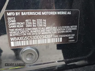 2013 BMW 5 Series 528i with VIN WBAXG5C53DD234207, listed as a IAAI auction lot 41725465 with 116,891 mi miles and . Bid and sale history available at carsss.com. Image 9.