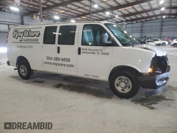 2017 Chevrolet Express Cargo Van with VIN 1GCZGHFG0H1308006, listed as a Copart auction lot 85428554 with 57,288 mi miles and Salvage Title. Bid and sale history available at carsss.com. Image 4.