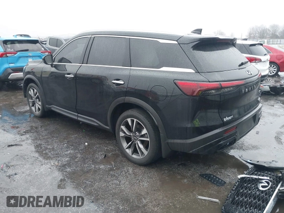 2023 Infiniti QX60 Luxe with VIN 5N1DL1FR1PC354800, listed as a IAAI auction lot 41459926 with 29,190 mi miles and . Bid and sale history available at DreamBid. Image 3.