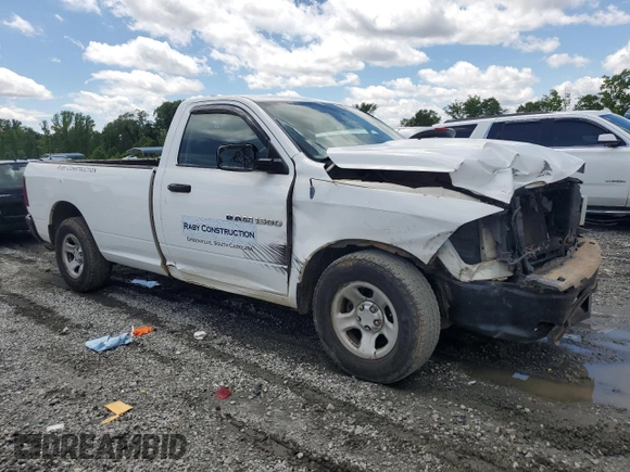 2012 Ram 1500 ST with VIN 3C6JD6DP4CG276742, listed as a Copart auction lot 57086145 with 200,771 mi miles and Salvage title. Bid and sale history available at DreamBid. Image 4.