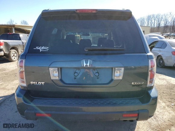 2006 Honda Pilot EX with VIN 2HKYF18496H561291, listed as a Copart auction lot 48342555 with 269,287 mi miles and Clean Title. Bid and sale history available at carsss.com. Image 6.