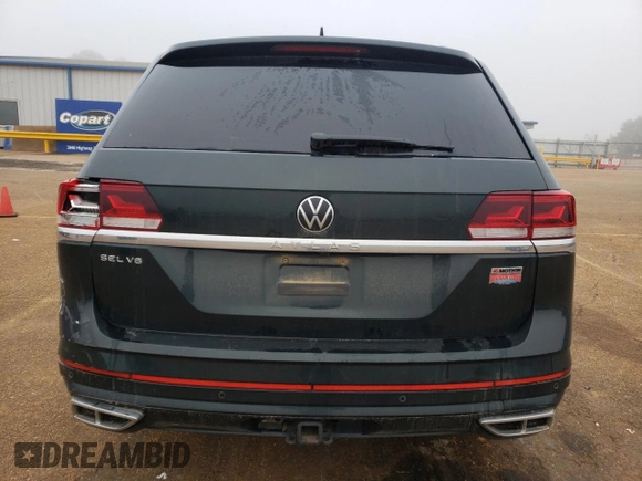 2021 Volkswagen Atlas SEL Premium R-Line with VIN 1V2FR2CA5MC602492, listed as a Copart auction lot 80429244 with 61,384 mi miles and Salvage title. Bid and sale history available at DreamBid. Image 6.