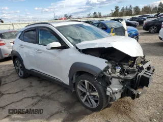2019 Hyundai Kona Ultimate with VIN KM8K5CA56KU261565, listed as a Copart auction lot 42654535 with 83,670 mi miles and Salvage Title. Bid and sale history available at carsss.com. Image 4.