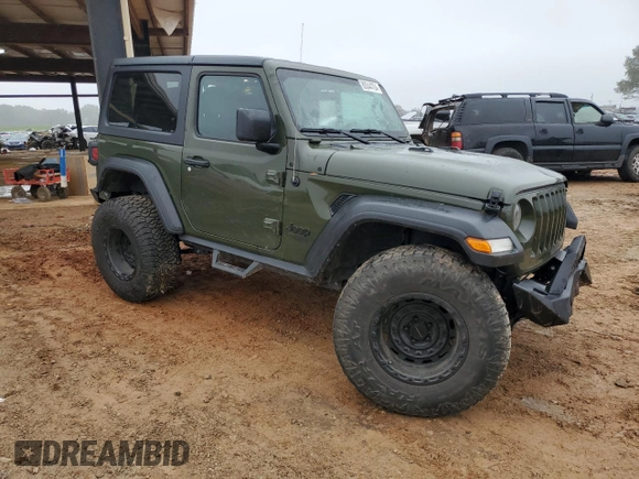 2021 Jeep Wrangler Sport with VIN 1C4GJXAG4MW748477, listed as a Copart auction lot 80044704 with 35,522 mi miles and Salvage Title. Bid and sale history available at DreamBid. Image 4.