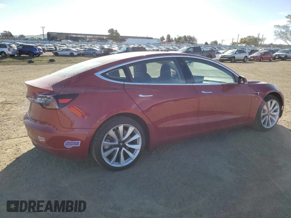 2018 Tesla Model 3 Long Range Battery with VIN 5YJ3E1EA6JF061684, listed as a Copart auction lot 48162895 with 72,664 mi miles and Salvage Title. Bid and sale history available at DreamBid. Image 3.