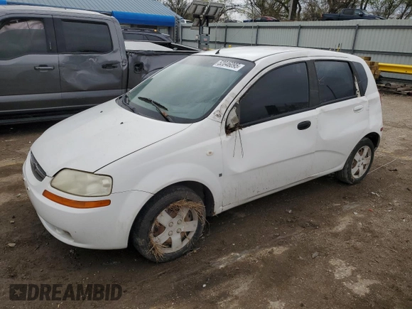2007 Chevrolet Aveo LS with VIN KL1TD66657B722344, listed as a Copart auction lot 52046095 with 165,798 mi miles and Salvage title. Bid and sale history available at DreamBid. Image 1.