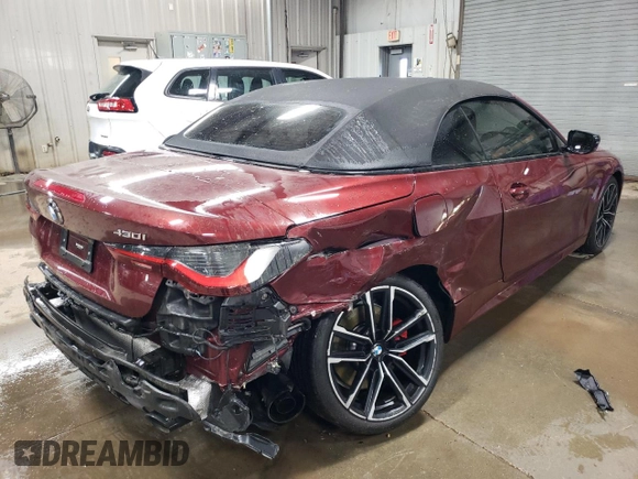 2023 BMW 4 Series 430i xDrive with VIN WBA43AT00PCL85060, listed as a Copart auction lot 44285914 with 11,394 mi miles and . Bid and sale history available at DreamBid. Image 3.