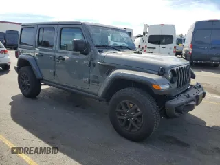 2023 Jeep Wrangler Willys Sport with VIN 1C4HJXDM6PW583932, listed as a Copart auction lot 75165174 with 7,624 mi miles and Salvage title. Bid and sale history available at DreamBid. Image 4.