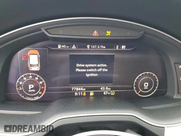 2019 Audi Q7 Premium Plus with VIN WA1LHAF79KD024240, listed as a Copart auction lot 57063645 with 77,844 mi miles and Salvage title. Bid and sale history available at DreamBid. Image 9.