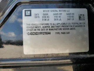 2015 Buick LaCrosse Leather with VIN 1G4GC5G31FF276644, listed as a Copart auction lot 71491194 with 94,546 mi miles and Salvage Title. Bid and sale history available at carsss.com. Image 12.