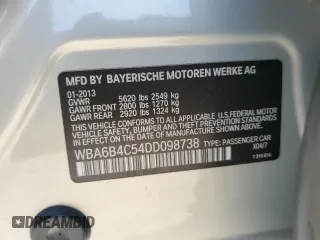 2013 BMW 6 Series 650i xDrive with VIN WBA6B4C54DD098738, listed as a Copart auction lot 75511714 with 81,581 mi miles and Salvage Title. Bid and sale history available at carsss.com. Image 12.
