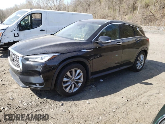 2020 Infiniti QX50 LUXE with VIN 3PCAJ5M39LF106195, listed as a Copart auction lot 47794153 with 43,568 mi miles. Bid and sale history available at carsss.com. Image 1.