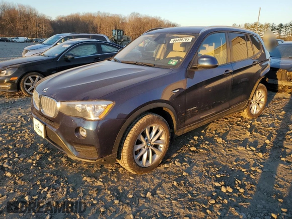 2016 BMW X3 xDrive28i with VIN 5UXWX9C51G0D81452, listed as a Copart auction lot 88480705 with 122,493 mi miles and Salvage Title. Bid and sale history available at carsss.com. Image 1.