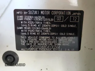 2012 Suzuki Grand Vitara Premium z VIN JS3TD0D61C4100364, wystawiony jako Copart lot #70843174 z przebiegiem 120 932 mil mil oraz Szkoda całkowita • Salvage title. Historia ofert i sprzedaży dostępna na DreamBid. Obrazek 13.