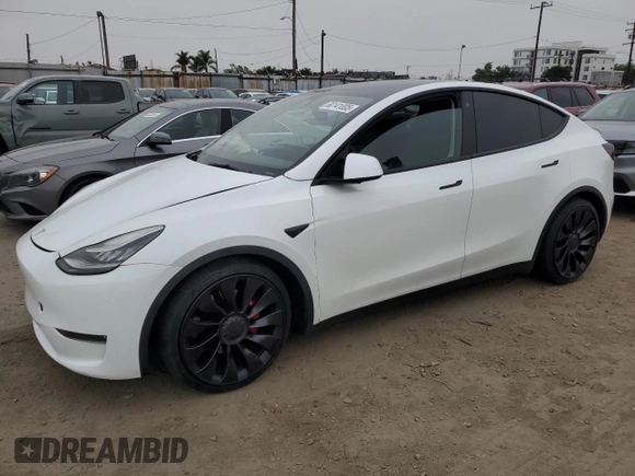 2022 Tesla Model Y Performance с VIN 7SAYGDEFXNF384268, выставлен на аукционе Copart как лот 60141005 с пробегом Не указан миль и Списание • Salvage title. История ставок и продаж доступна на DreamBid. Изображение 1.