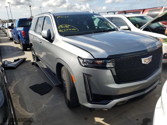 2023 Cadillac Escalade 4WD Sport Platinum with VIN 1GYS4GKL3PR556736, listed as a Copart auction lot 74287414 with 9,681 mi miles and Non Repairable. Bid and sale history available at carsss.com. Image 4.