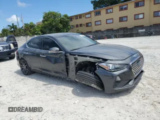 2019 Genesis G70 Sport with VIN KMTG24LA6KU034865, listed as a Copart auction lot 55304455 with 57,087 mi miles and Non repairable. Bid and sale history available at DreamBid. Image 4.