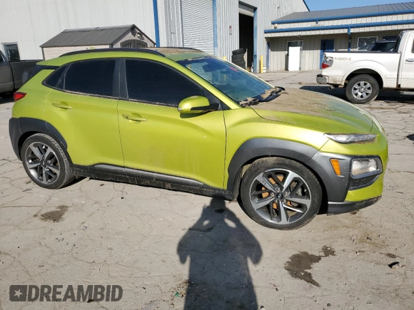 2019 Hyundai Kona Ultimate with VIN KM8K5CA56KU237041, listed as a Copart auction lot 45954795 with 0 mi miles and Salvage Title. Bid and sale history available at carsss.com. Image 4.