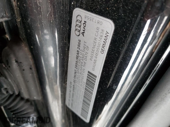 2005 Audi A8 L with VIN WAUML44E05N014638, listed as a Copart auction lot 42141715 with 153,216 mi miles and Clean Title. Bid and sale history available at carsss.com. Image 14.