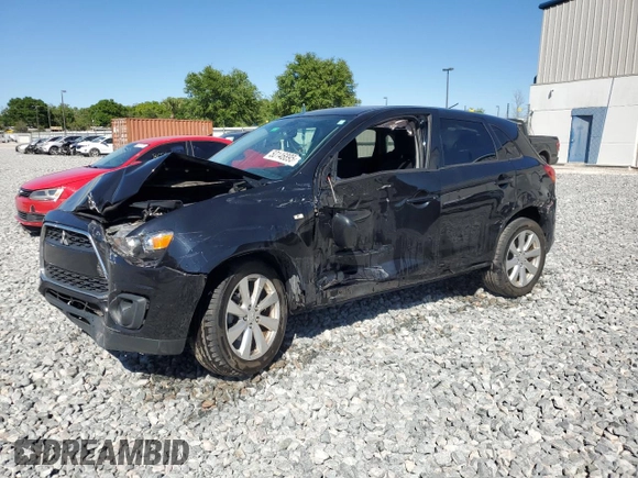 2015 Mitsubishi Outlander Sport ES with VIN 4A4AP3AU9FE023459, listed as a Copart auction lot 50146895 with 113,025 mi miles and Salvage Title. Bid and sale history available at carsss.com. Image 1.
