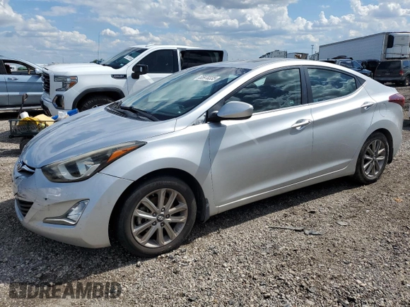 2015 Hyundai Elantra SE with VIN 5NPDH4AE8FH639606, listed as a Copart auction lot 55970335 with 87,714 mi miles and Salvage title. Bid and sale history available at DreamBid. Image 1.