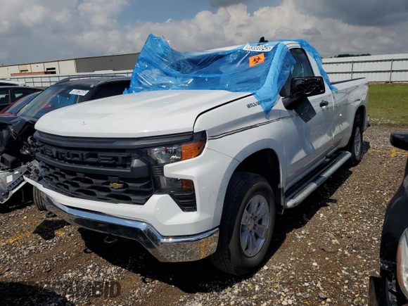 2024 Chevrolet Silverado 1500 Work Truck with VIN 3GCNAAED8RG381321, listed as a Copart auction lot 53080045 with 8,806 mi miles and Salvage Title. Bid and sale history available at carsss.com. Image 1.