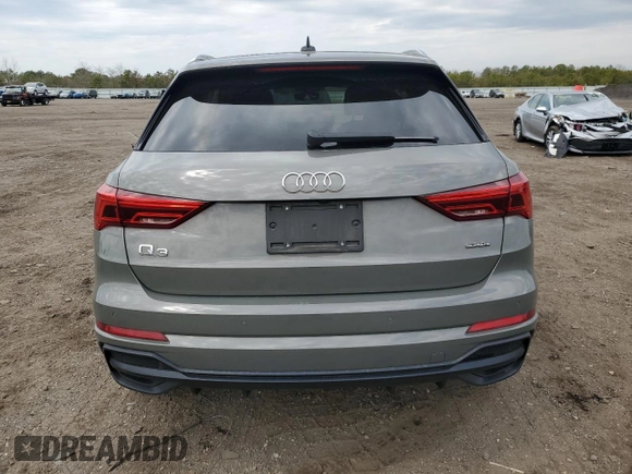 2021 Audi Q3 S line Premium with VIN WA1DECF38M1022053, listed as a Copart auction lot 47713663 with 17,545 mi miles. Bid and sale history available at carsss.com. Image 6.