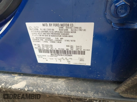 2020 Ford EcoSport SE z VIN MAJ3S2GE6LC332604, wystawiony jako IAAI lot #42167427 z przebiegiem Nie podano mil oraz . Historia ofert i sprzedaży dostępna na DreamBid. Obrazek 9.