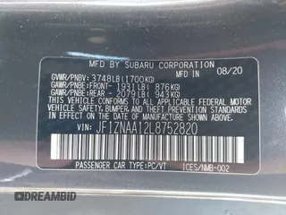 2020 Toyota 86 with VIN JF1ZNAA12L8752820, listed as a IAAI auction lot 41406321 with 39,847 mi miles. Bid and sale history available at carsss.com. Image 9.