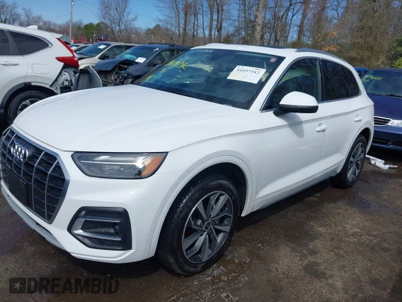 2021 Audi Q5 Premium Plus with VIN WA1BAAFY5M2010794, listed as a IAAI auction lot 41697512 with 51,732 mi miles and . Bid and sale history available at DreamBid. Image 17.