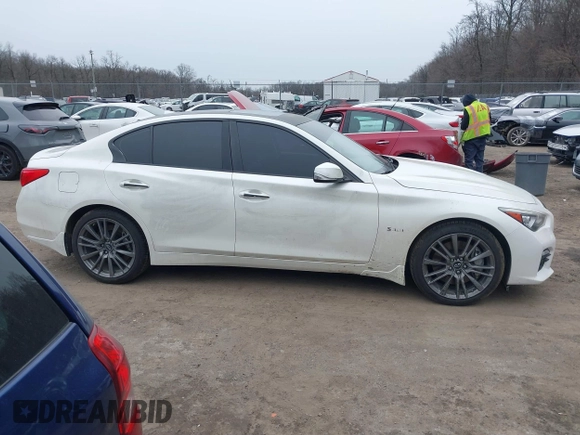 2016 Infiniti Q50 3.0t Red Sport 400 with VIN JN1FV7AR5GM450606, listed as a IAAI auction lot 41614906 with 108,187 mi miles. Bid and sale history available at carsss.com. Image 13.
