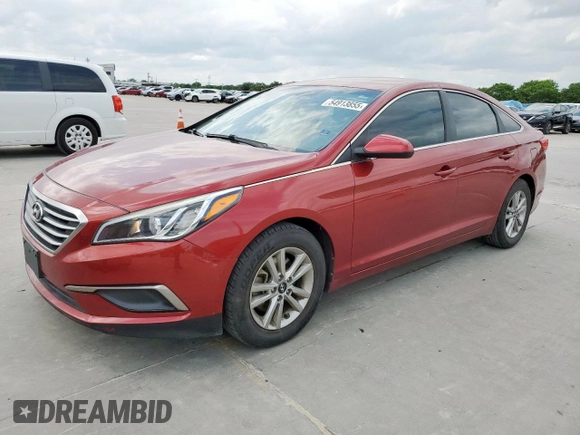 2016 Hyundai Sonata SE with VIN 5NPE24AF4GH325497, listed as a Copart auction lot 54913855 with 120,487 mi miles and Salvage Title. Bid and sale history available at carsss.com. Image 1.