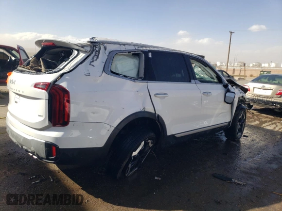 2023 Kia Telluride S with VIN 5XYP6DGCXPG341107, listed as a Copart auction lot 46181485 with Not Provided miles and Non Repairable. Bid and sale history available at DreamBid. Image 3.