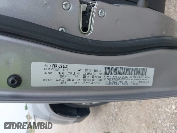 2015 Dodge Journey Crossroad with VIN 3C4PDDGG6FT749345, listed as a IAAI auction lot 42479795 with 108,392 mi miles and . Bid and sale history available at DreamBid. Image 9.