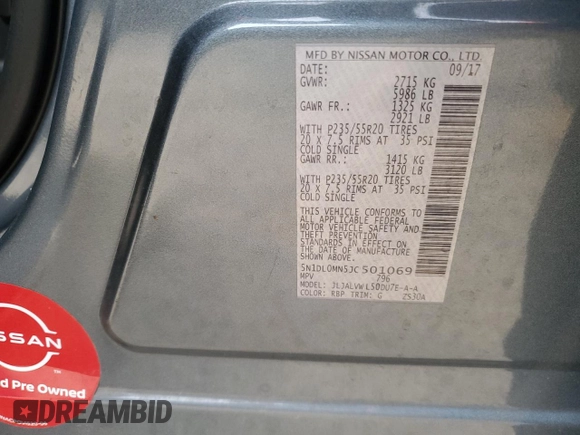 2018 Infiniti QX60 with VIN 5N1DL0MN5JC501069, listed as a Copart auction lot 47536385 with 84,035 mi miles and Salvage Title. Bid and sale history available at DreamBid. Image 15.