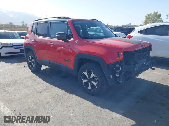 2019 Jeep Renegade Trailhawk with VIN ZACNJBC19KPK09606, listed as a IAAI auction lot 42002002 with 25,646 mi miles and . Bid and sale history available at DreamBid. Image 1.