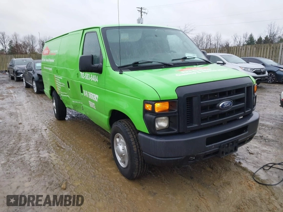 2012 Ford Econoline Cargo Commercial with VIN 1FTNS2EWXCDA43833, listed as a IAAI auction lot 41335268 with 181,390 mi miles. Bid and sale history available at carsss.com. Image 1.