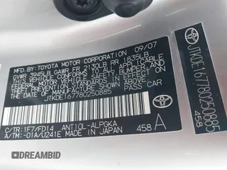 2008 Scion tC Spec with VIN JTKDE167780250885, listed as a IAAI auction lot 42122639 with 172,235 mi miles and . Bid and sale history available at DreamBid. Image 9.