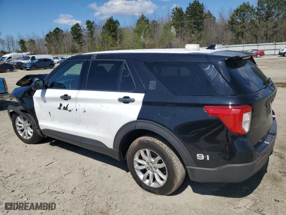 2020 Ford Police Interceptor Utility with VIN 1FM5K8AB8LGB85548, listed as a Copart auction lot 50414605 with 0 mi miles and Salvage Title. Bid and sale history available at carsss.com. Image 2.