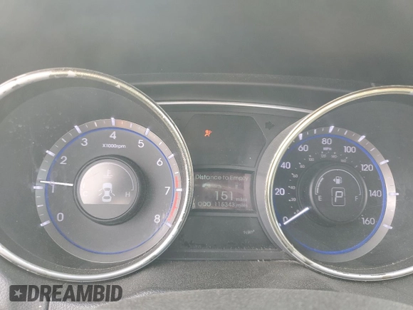 2011 Hyundai Sonata SE with VIN 5NPEC4AC2BH143468, listed as a Copart auction lot 49620285 with 115,343 mi miles and Salvage Title. Bid and sale history available at carsss.com. Image 9.