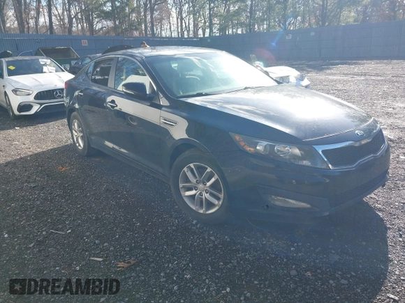 2013 Kia Optima LX with VIN 5XXGM4A79DG245910, listed as a IAAI auction lot 41853925 with 231,321 mi miles. Bid and sale history available at carsss.com. Image 1.