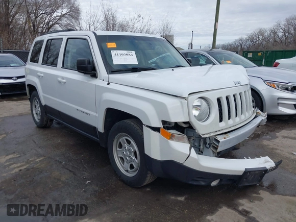 2017 Jeep Patriot Sport with VIN 1C4NJPBA9HD149111, listed as a IAAI auction lot 41103084 with 143,552 mi miles. Bid and sale history available at carsss.com. Image 1.