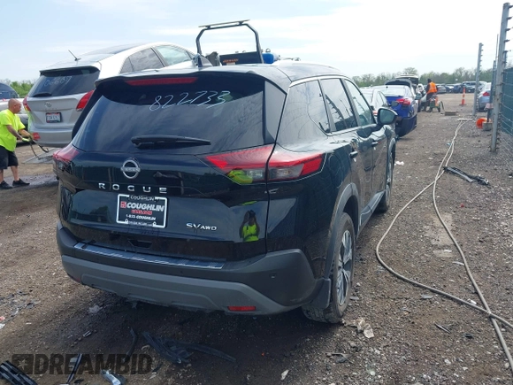 2023 Nissan Rogue SV with VIN 5N1BT3BB3PC822733, listed as a IAAI auction lot 42041862 with 19,358 mi miles and . Bid and sale history available at carsss.com. Image 17.