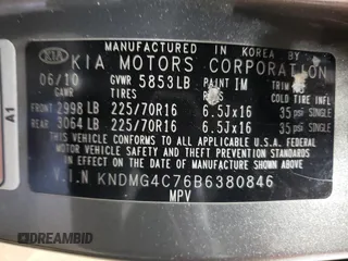 2011 Kia Sedona LX with VIN KNDMG4C76B6380846, listed as a Copart auction lot 50566955 with 106,148 mi miles and Salvage Title. Bid and sale history available at carsss.com. Image 14.