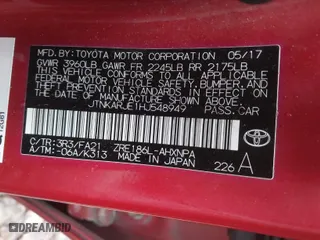 2017 Toyota Corolla iM with VIN JTNKARJE1HJ548949, listed as a IAAI auction lot 41666246 with 65,604 mi miles. Bid and sale history available at carsss.com. Image 9.