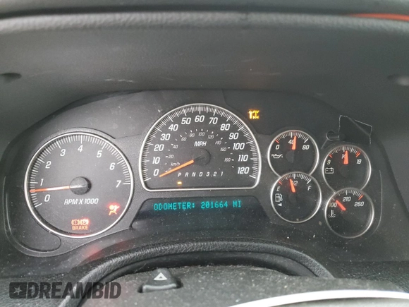 2008 GMC Envoy Denali with VIN 1GKET63M382207470, listed as a Copart auction lot 46332725 with 201,664 mi miles and Salvage Title. Bid and sale history available at carsss.com. Image 9.