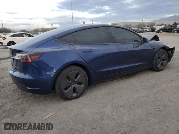 2021 Tesla Model 3 Long Range with VIN 5YJ3E1EB2MF055863, listed as a Copart auction lot 85267844 with 28,141 mi miles and Salvage Title. Bid and sale history available at carsss.com. Image 3.