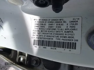 2014 Honda Civic LX with VIN 2HGFB2F50EH508704, listed as a IAAI auction lot 41704312 with 206,084 mi miles. Bid and sale history available at carsss.com. Image 9.