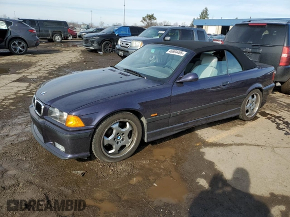 1998 BMW 3 Series M3 with VIN WBSBK0335WEC39639, listed as a Copart auction lot 46694465 with 16,585 mi miles and Clean Title. Bid and sale history available at carsss.com. Image 1.